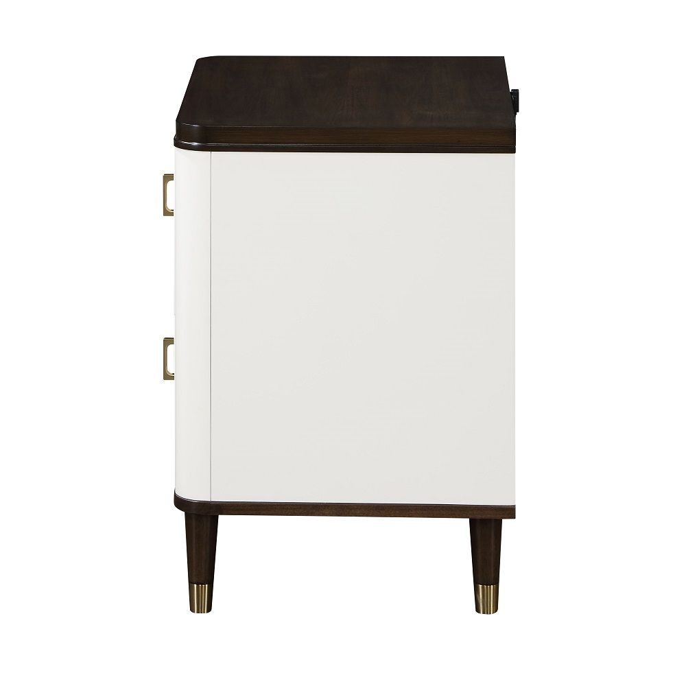 Carena - Nightstand With USB - White & Brown - Urban Living Furniture (Los Angeles, CA)