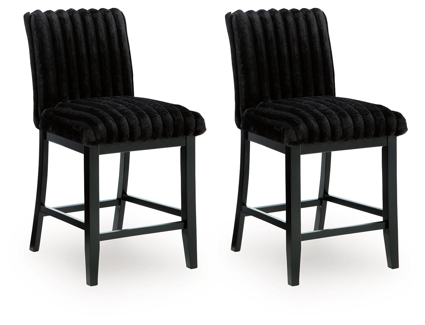 Mervannie - Upholstered Barstool (Set of 2) - Black - Urban Living Furniture (Los Angeles, CA)