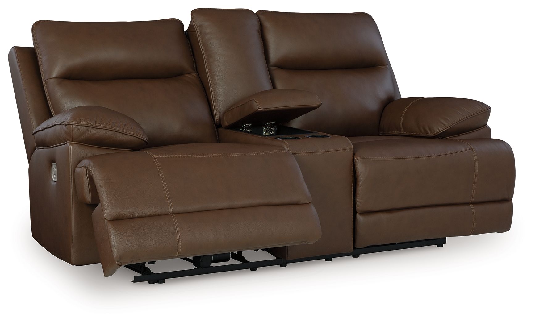 Vonryan - Tobacco - Power Reclining Loveseat With Console / Adj Headrest - Urban Living Furniture (Los Angeles, CA)
