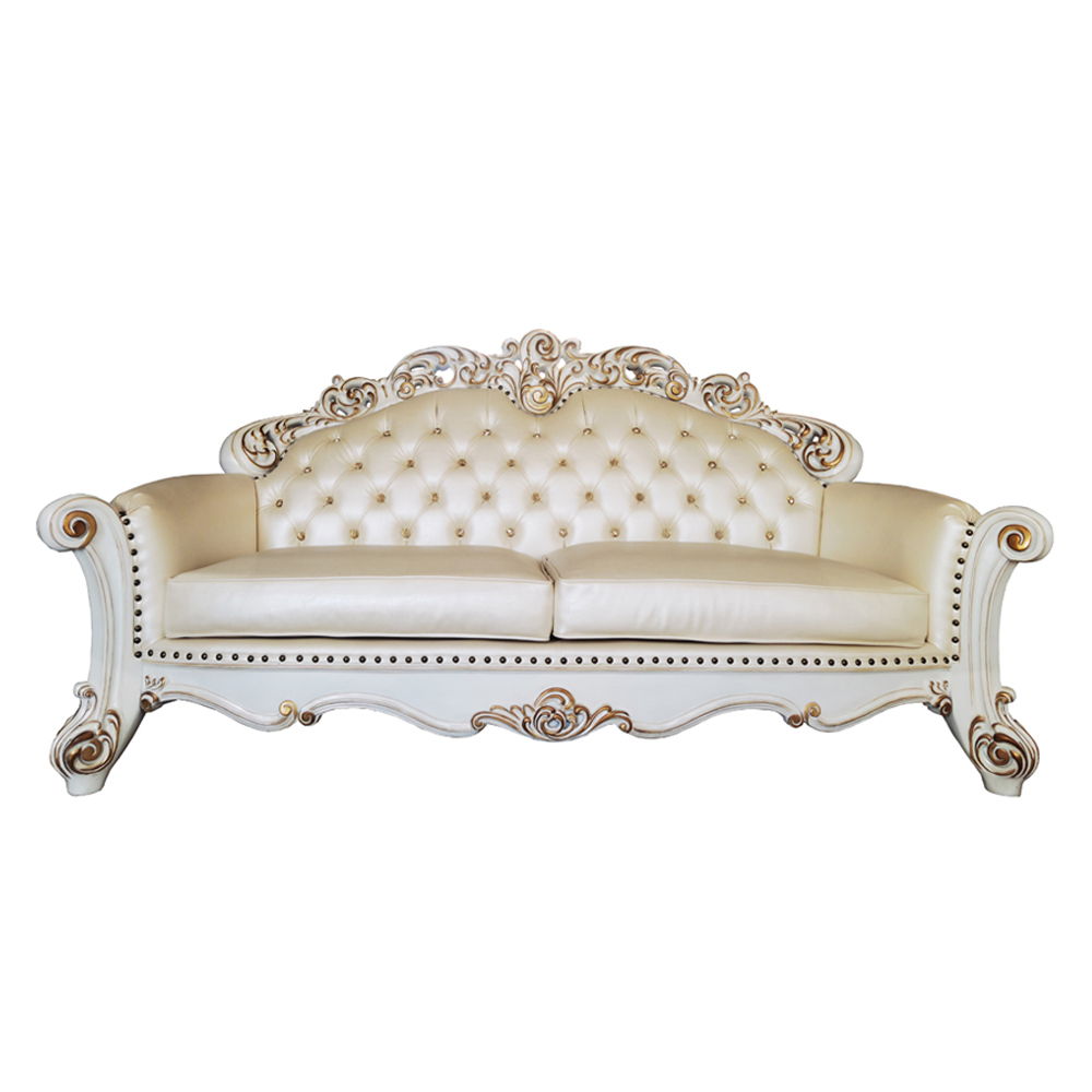Vendome - Sofa With 5 Pillows - Champagne Synthetic Leather & Antique Pearl - Urban Living Furniture (Los Angeles, CA)