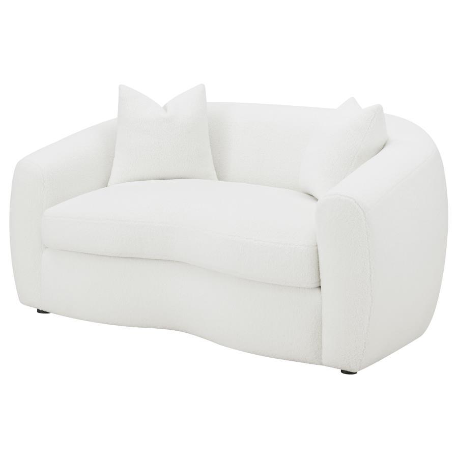 Isabella - Faux Sheepskin Upholstered Loveseat Natural - Ivory - Urban Living Furniture (Los Angeles, CA)