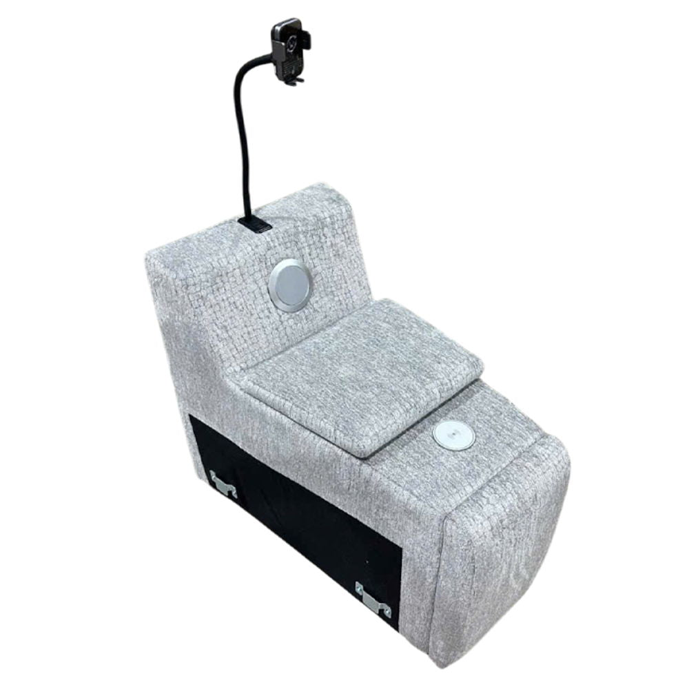 Fullar - Modular Console With Wireless Charger - Light Gary Chenille - Urban Living Furniture (Los Angeles, CA)