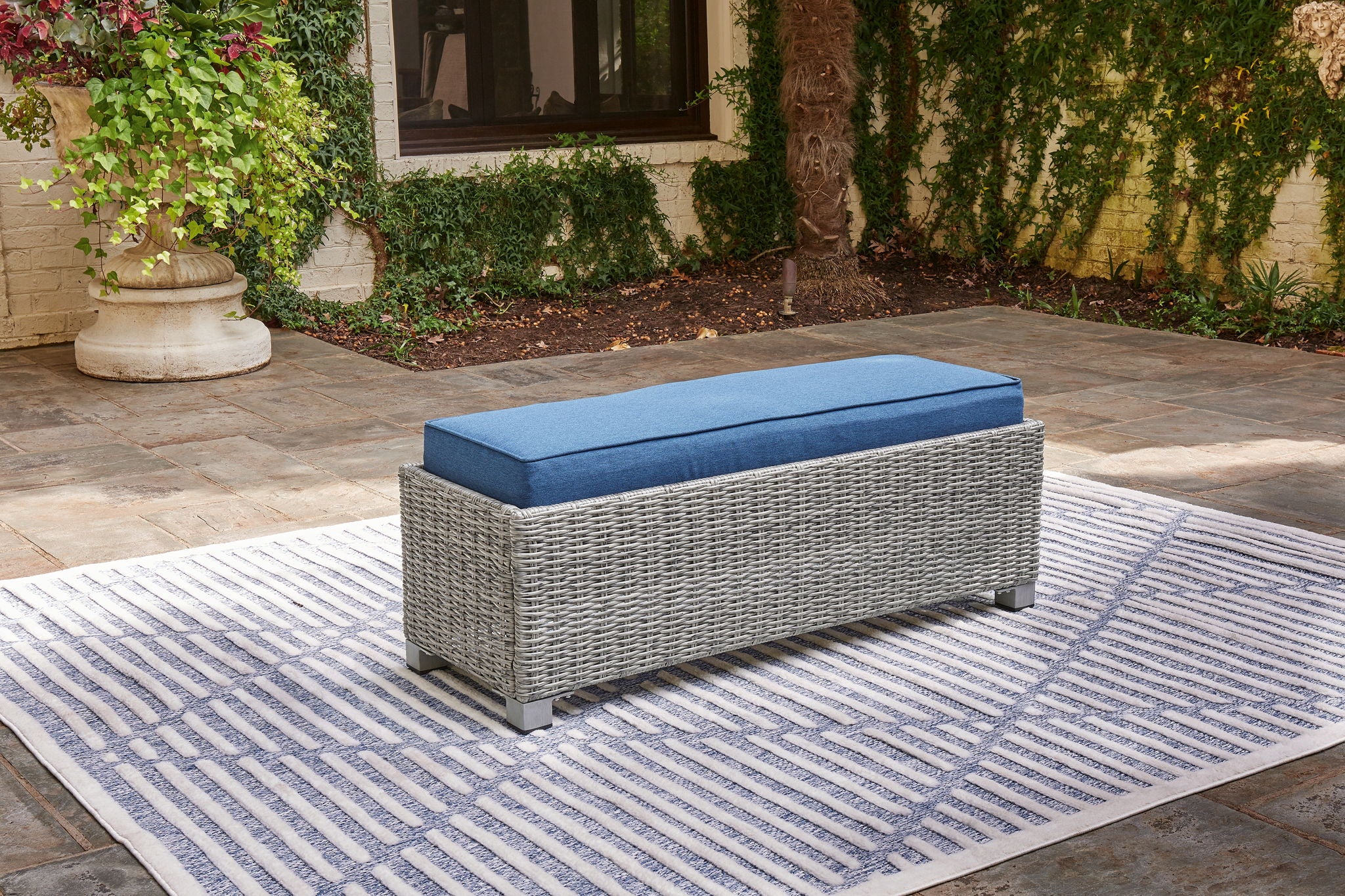 Naples Beach - Light Gray - Bench with Cushion - Urban Living Furniture (Los Angeles, CA)