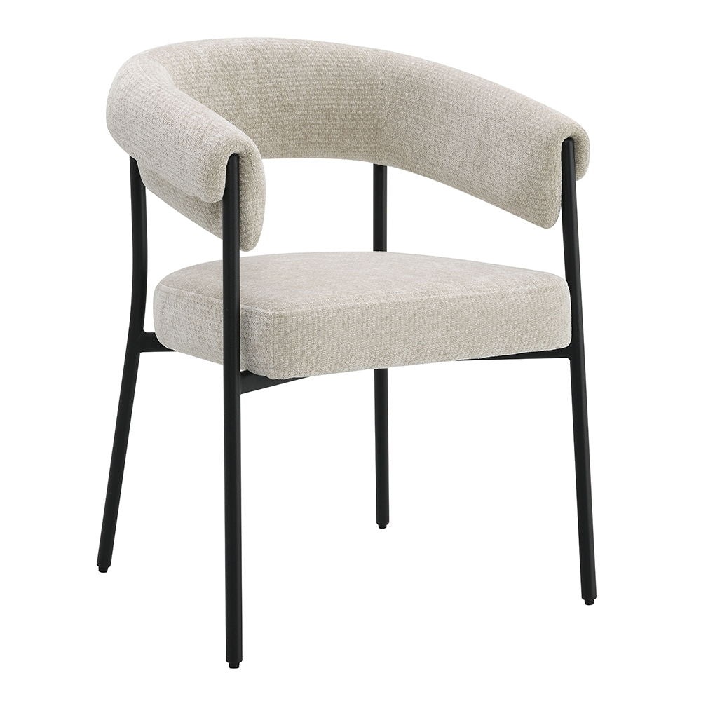 Jirina - Chenille Arm Chair (Set of 2) - Beige & Black - Urban Living Furniture (Los Angeles, CA)