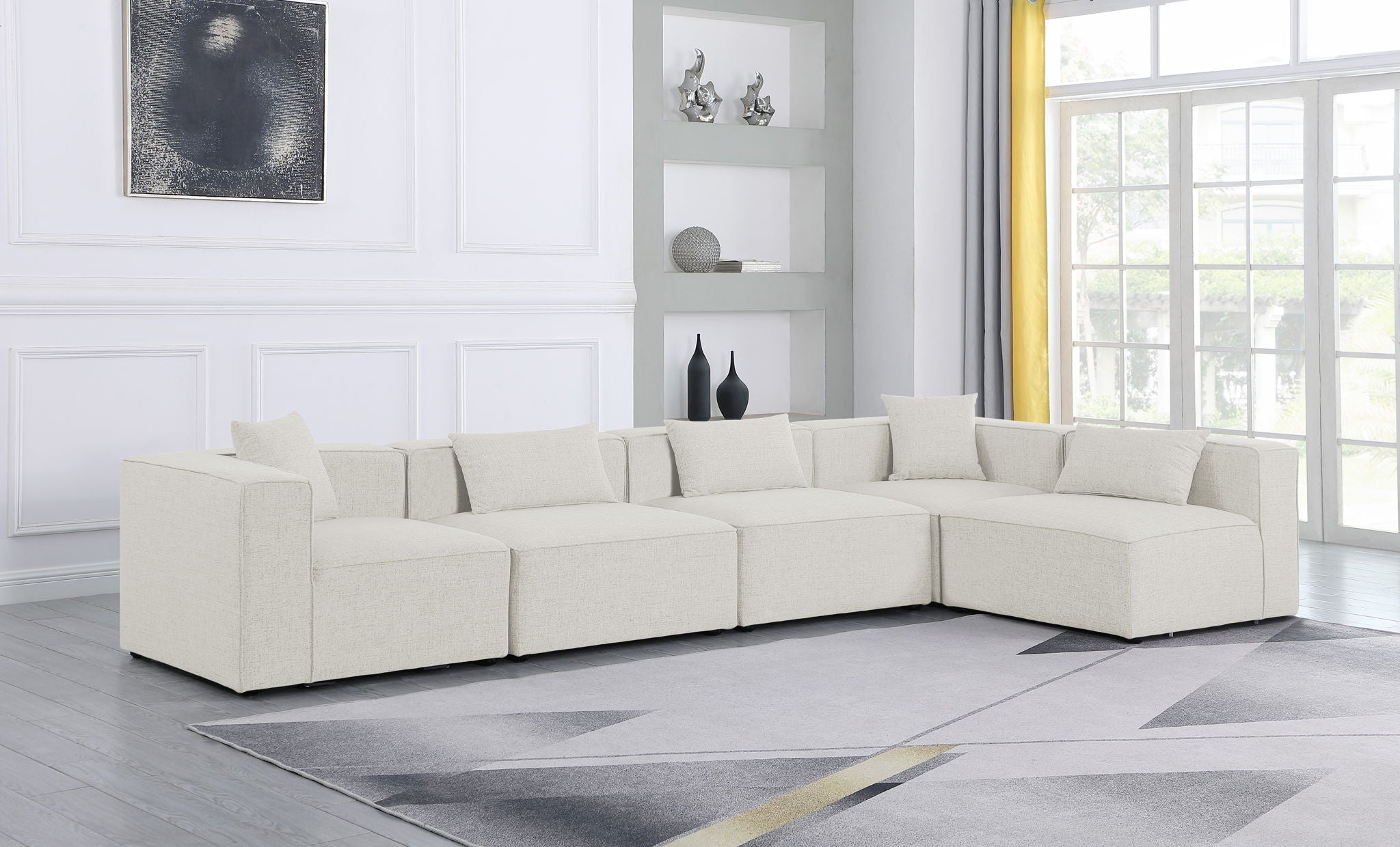 Cube - Linen 5 Piece Modular Sectional - Urban Living Furniture (Los Angeles, CA)