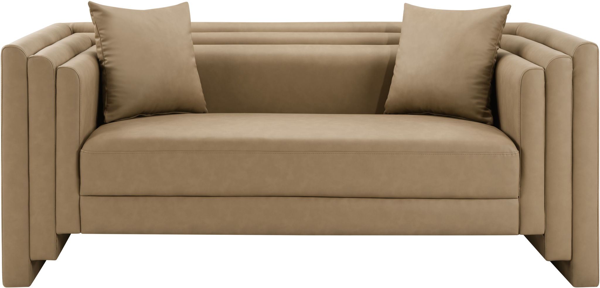 Everett - Vegan Leather 67" Upholstered Loveseat - Tan - Urban Living Furniture (Los Angeles, CA)