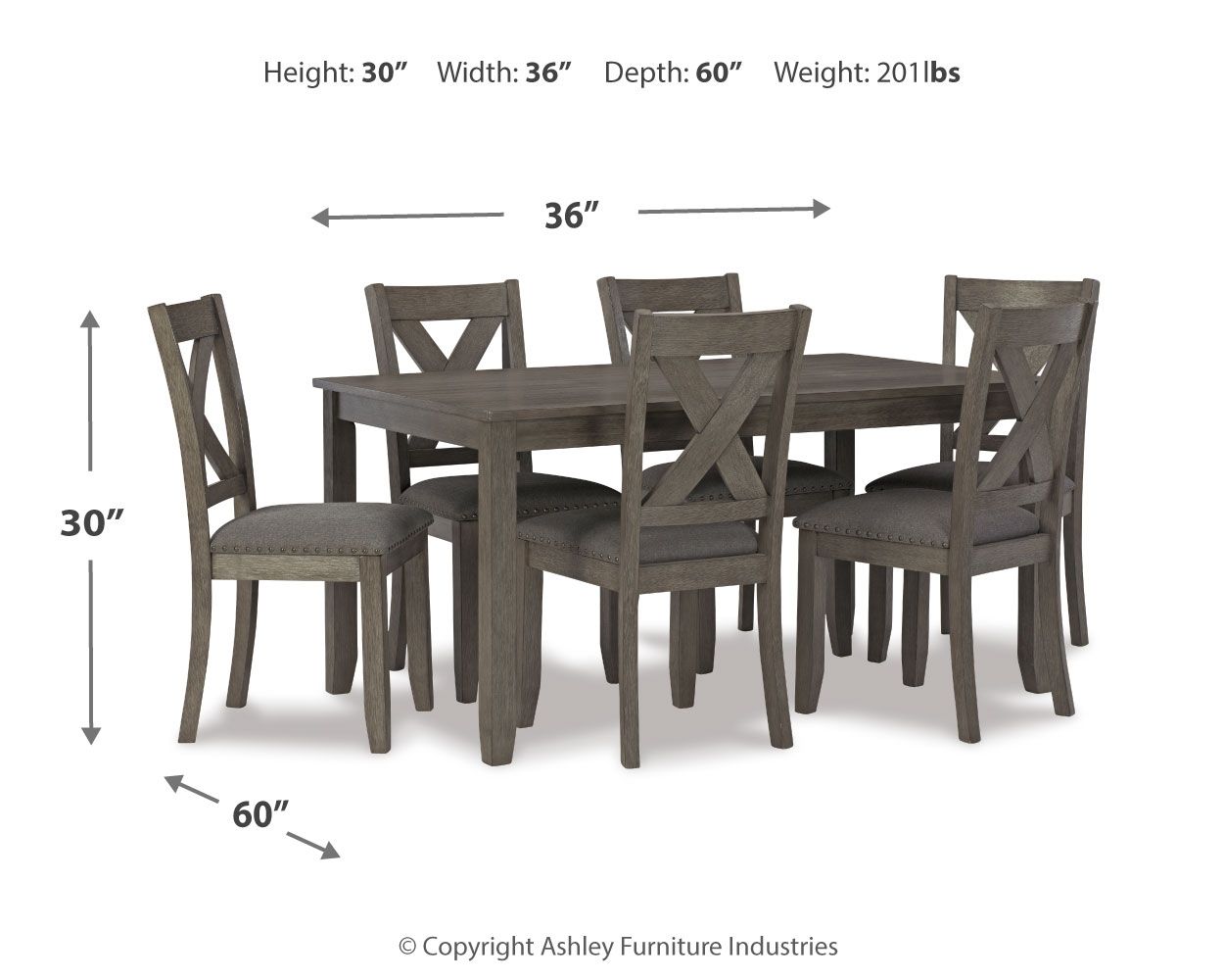 Caitbrook - Gray - RECT DRM Table Set (Set of 7) - Urban Living Furniture (Los Angeles, CA)
