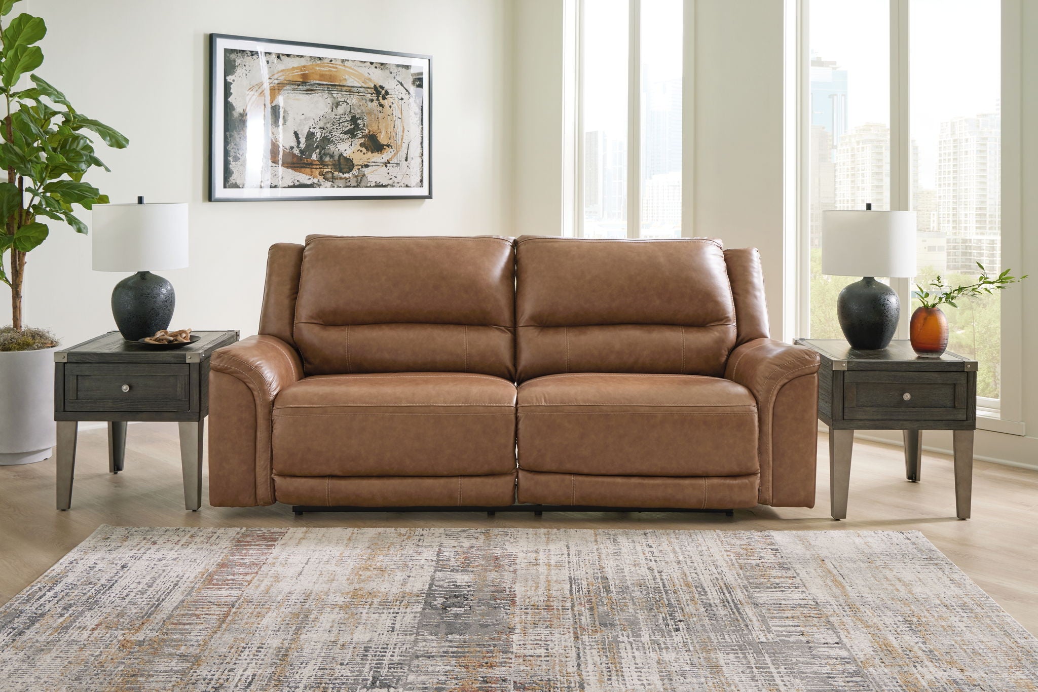 Trasimeno - Caramel - 2 Seat Pwr Rec Sofa Adj Headrest - Urban Living Furniture (Los Angeles, CA)
