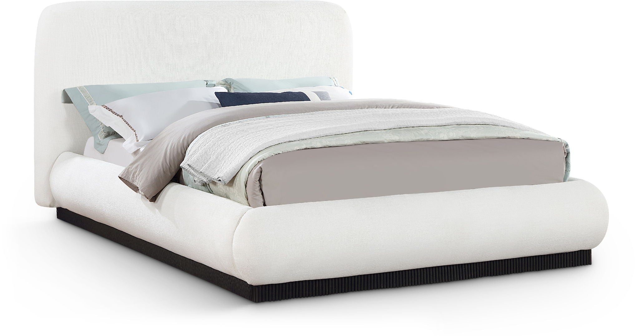 Rigby - Linen Bed With Black Base - Urban Living Furniture (Los Angeles, CA)