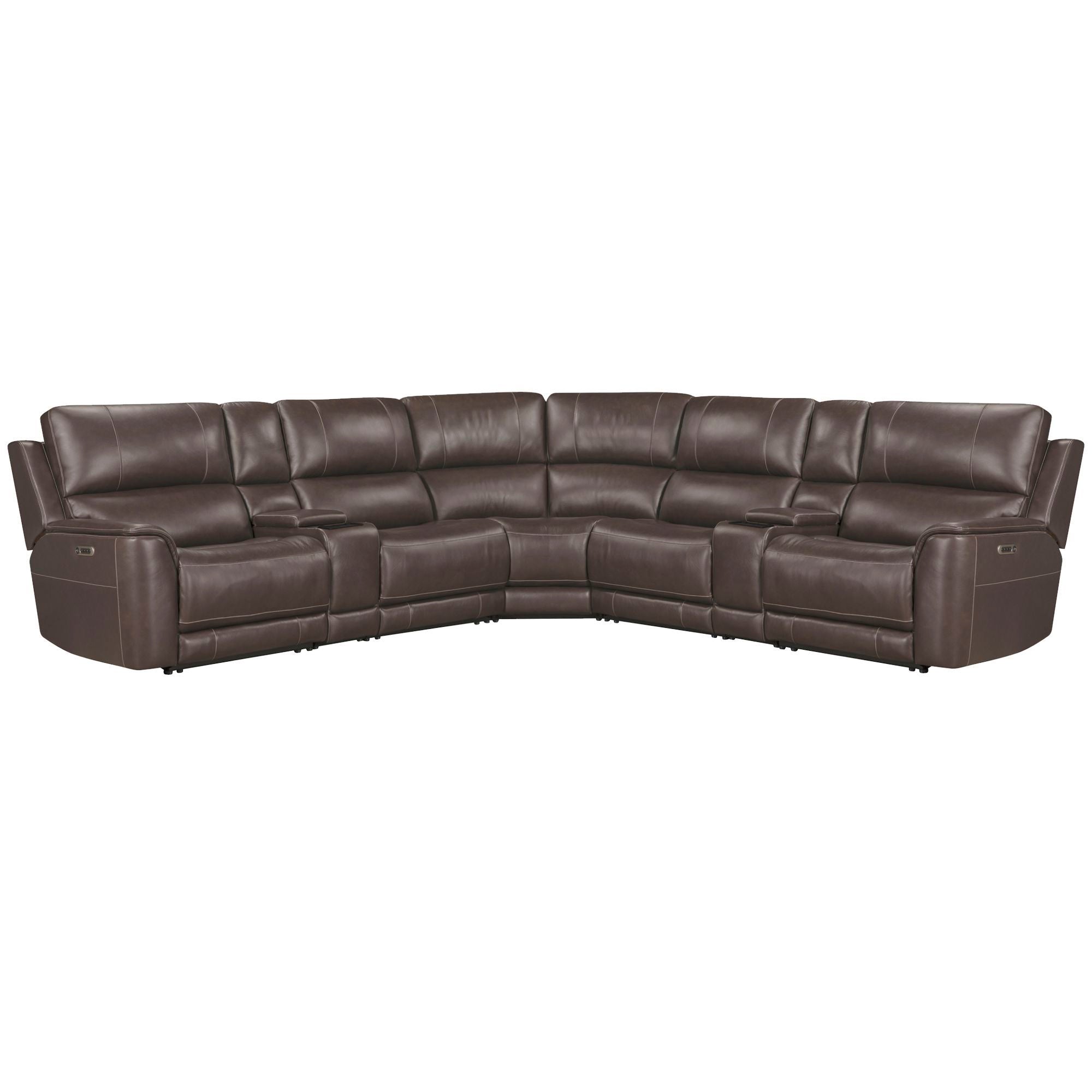 Easton - 7 Piece Zero Gravity Power Reclining Sectional With Power Adjustable Headrests - Steamboat Brown - Urban Living Furniture (Los Angeles, CA)