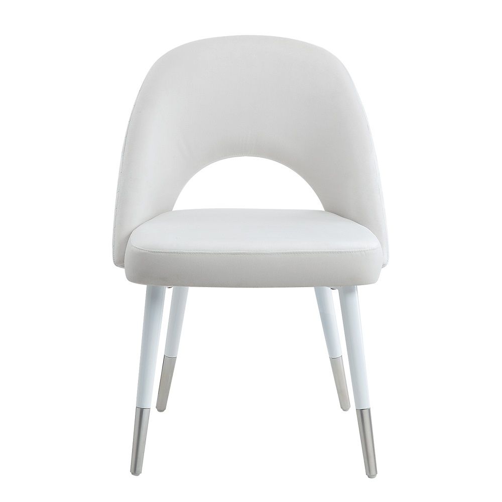 Zemirah - Side Chair (Set of 2) - White Velvet & White - Urban Living Furniture (Los Angeles, CA)
