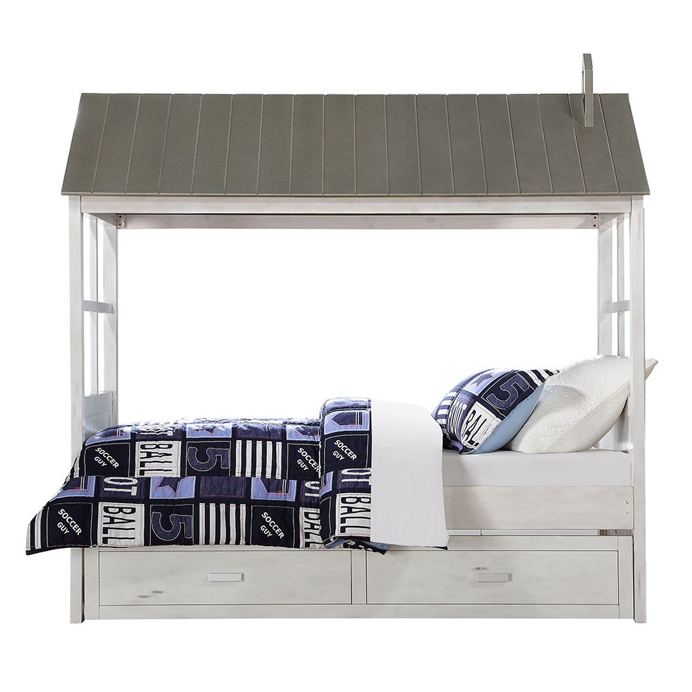 Tree House II - Twin Bed - Weathered White & Washed Gray - Urban Living Furniture (Los Angeles, CA)