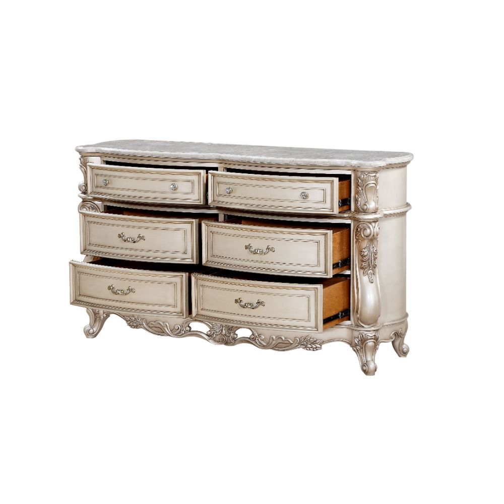 Gorsedd - Dresser With Marble Top - Marble Top & Golden Ivory - Urban Living Furniture (Los Angeles, CA)