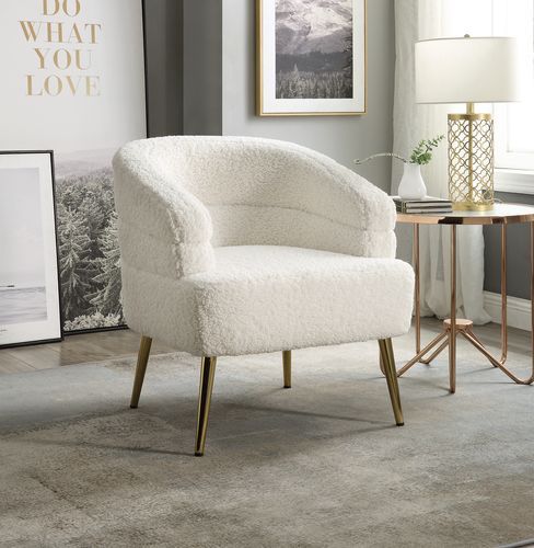 Trezona - Accent Chair - White Teddy Sherpa - Urban Living Furniture (Los Angeles, CA)