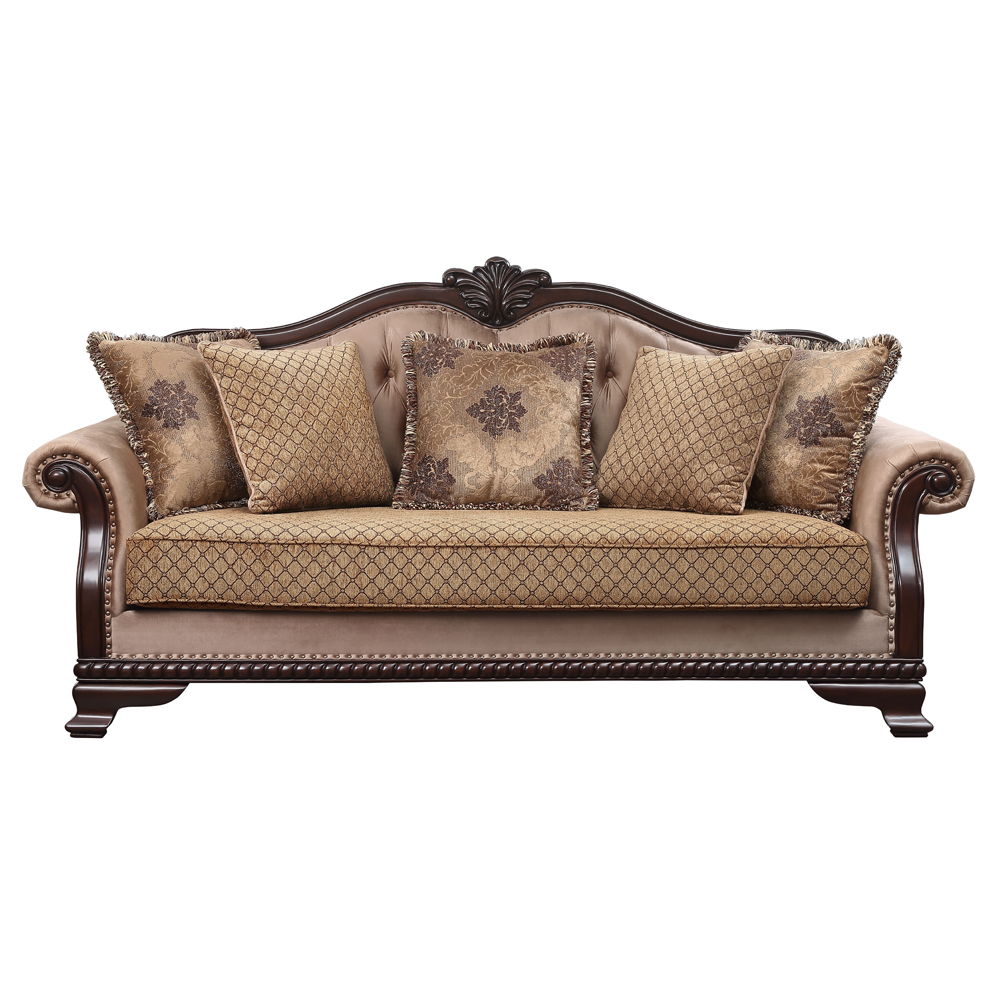 Chateau De Ville - Sofa With 5 Pillows (Same Lv01588) - Fabric & Espresso - Urban Living Furniture (Los Angeles, CA)