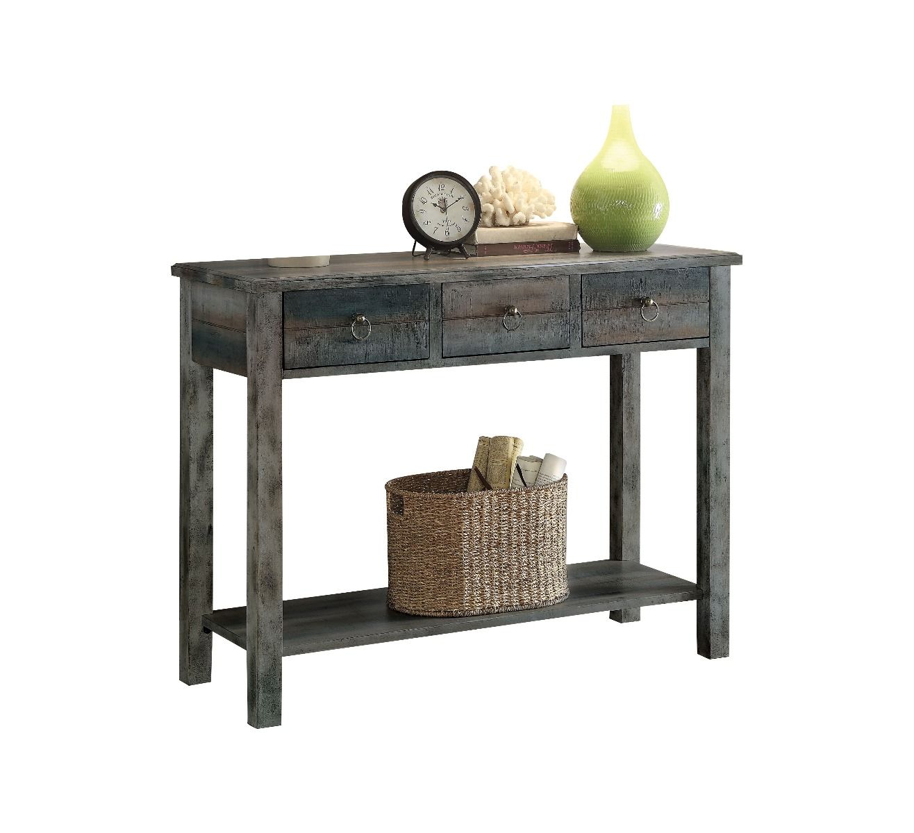 Glancio - Console Table - Antique Gray & Teal - Urban Living Furniture (Los Angeles, CA)