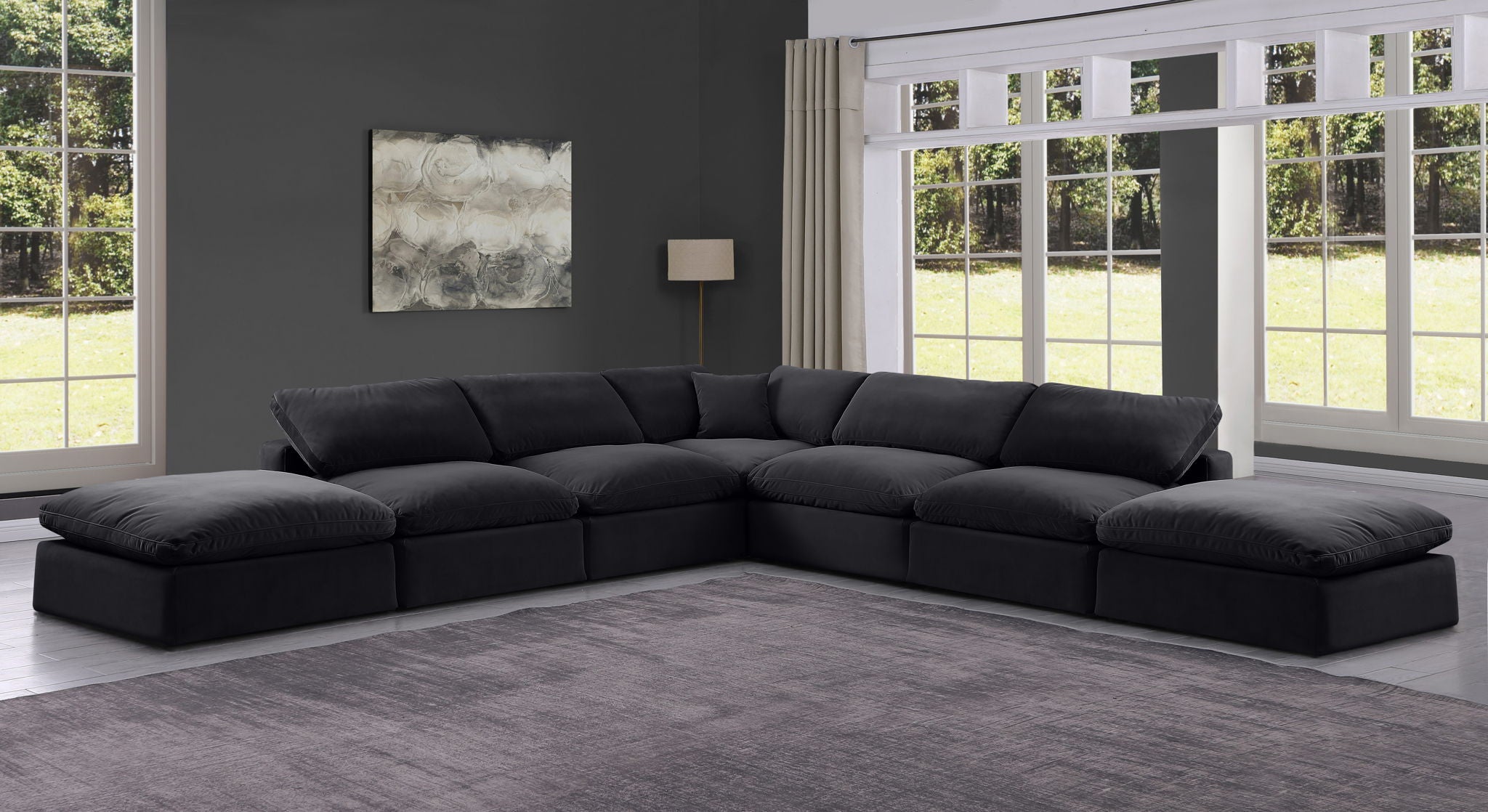 Comfy - 7 Piece Velvet Modular Corner Sectional - Urban Living Furniture (Los Angeles, CA)