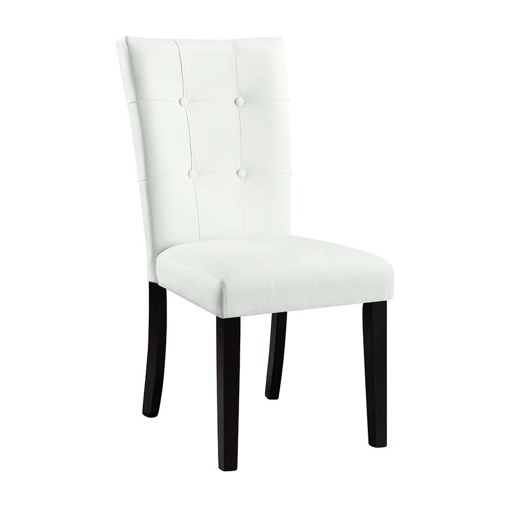 Hussein - Side Chair (Set of 2) - White Synthetic Leather & Black - Urban Living Furniture (Los Angeles, CA)