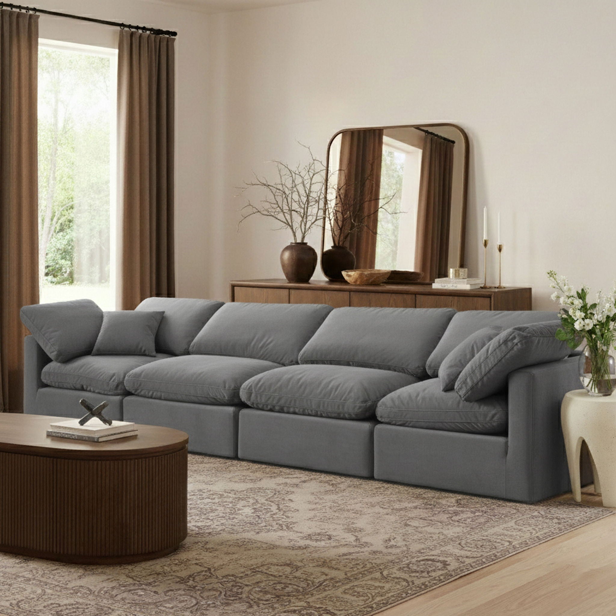Indulge - Velvet 4 Seat Modular Sofa - Urban Living Furniture (Los Angeles, CA)