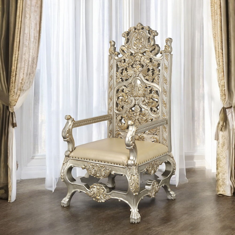 Danae - Arm Chair (Set of 2) - Synthetic Leather , Champagne & Gold - Urban Living Furniture (Los Angeles, CA)