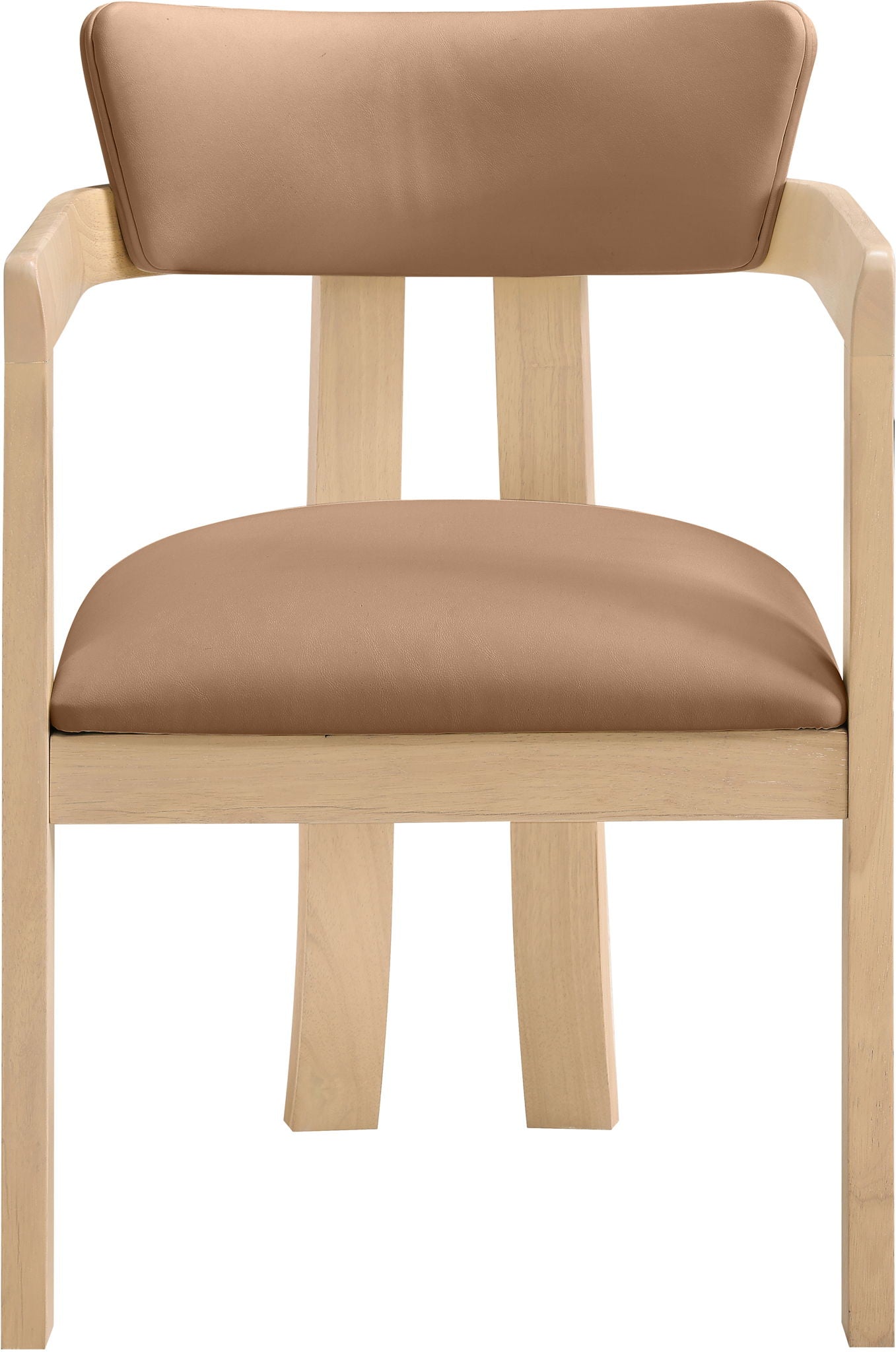 Lavrin - Vegan Leather Dining Arm Chair (Set of 2) - Natural Base - Urban Living Furniture (Los Angeles, CA)