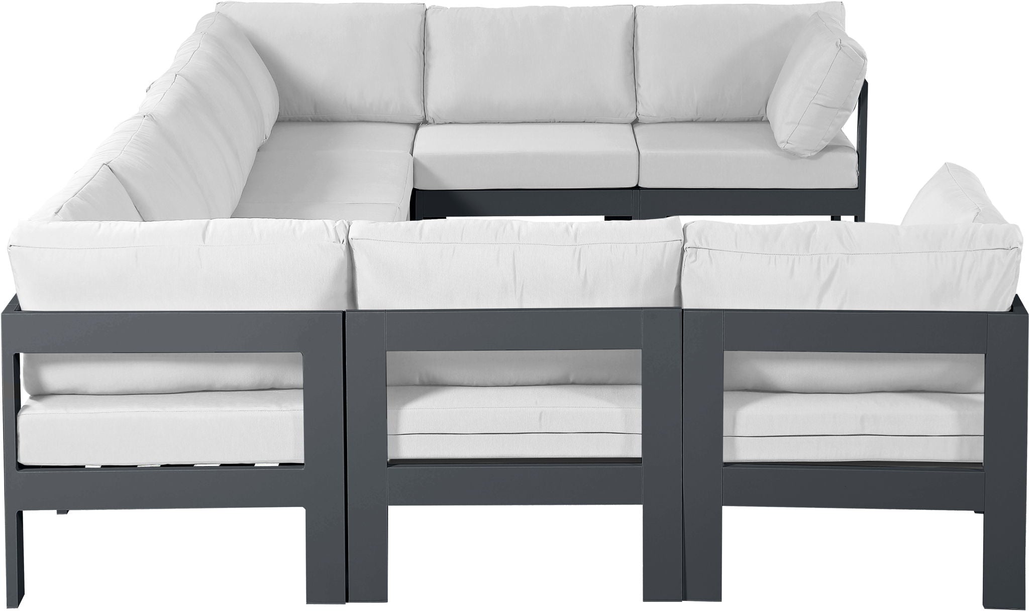 Nizuc - Outdoor Patio 9 Piece Modular Sectional With Gray Frame - Urban Living Furniture (Los Angeles, CA)