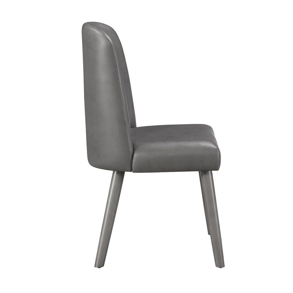 Waylon - Side Chair (Set of 2) - Gray Synthetic Leather & Gray Oak - Urban Living Furniture (Los Angeles, CA)