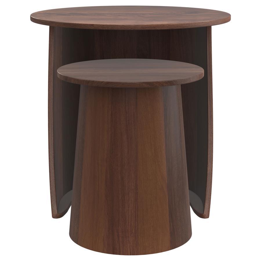 Yency - 2 Piece Round - Mango Wood Nesting Table Set - Dark Brown - Urban Living Furniture (Los Angeles, CA)