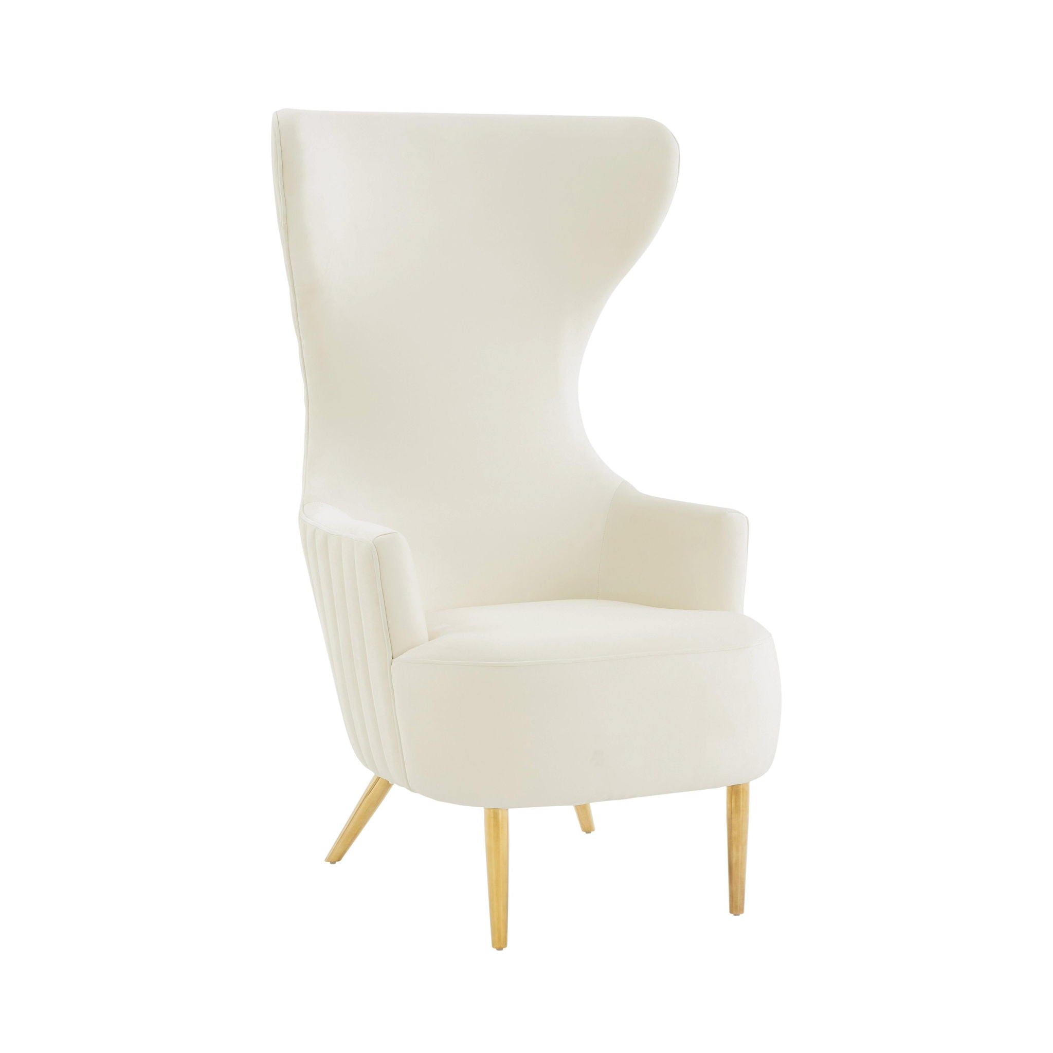 Julia - Velvet Channel Tufted Wingback Chair - Urban Living Furniture (Los Angeles, CA)