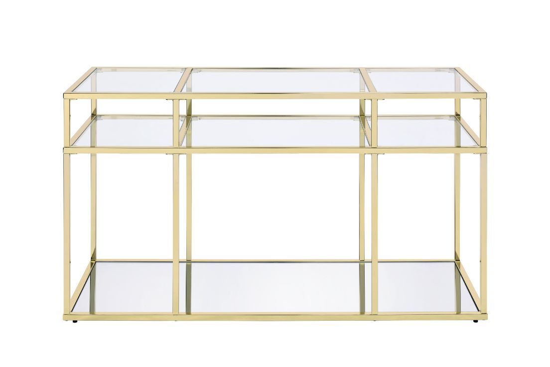 Uchenna - Sofa Table - Clear Glass & Gold - Urban Living Furniture (Los Angeles, CA)