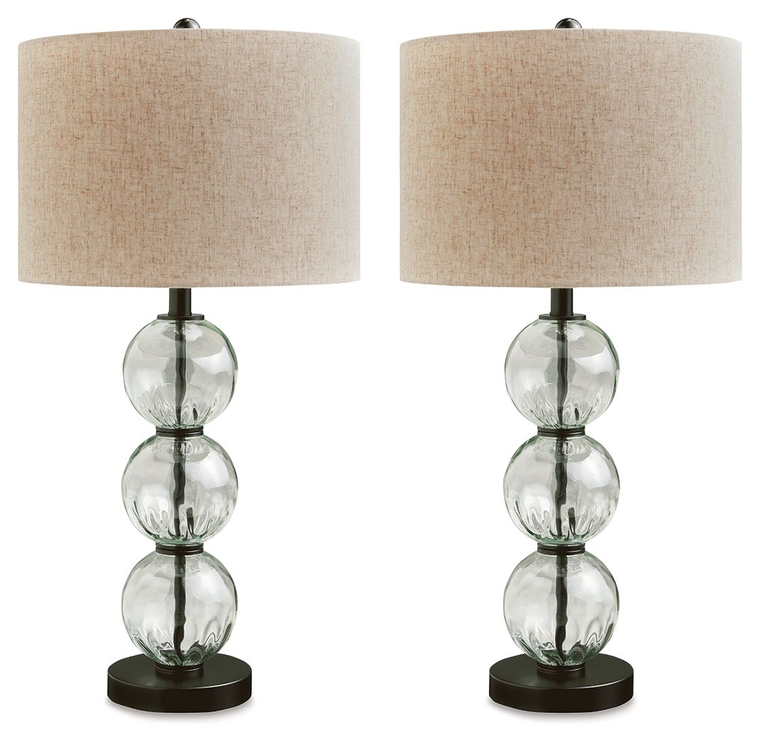 Airbal - Clear / Black - Glass Table Lamp (Set of 2) - Urban Living Furniture (Los Angeles, CA)