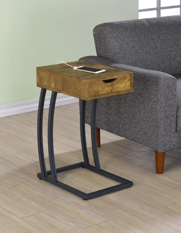 Troy - 1-Drawer C-Shaped Side Table Power Outlet - Urban Living Furniture (Los Angeles, CA)