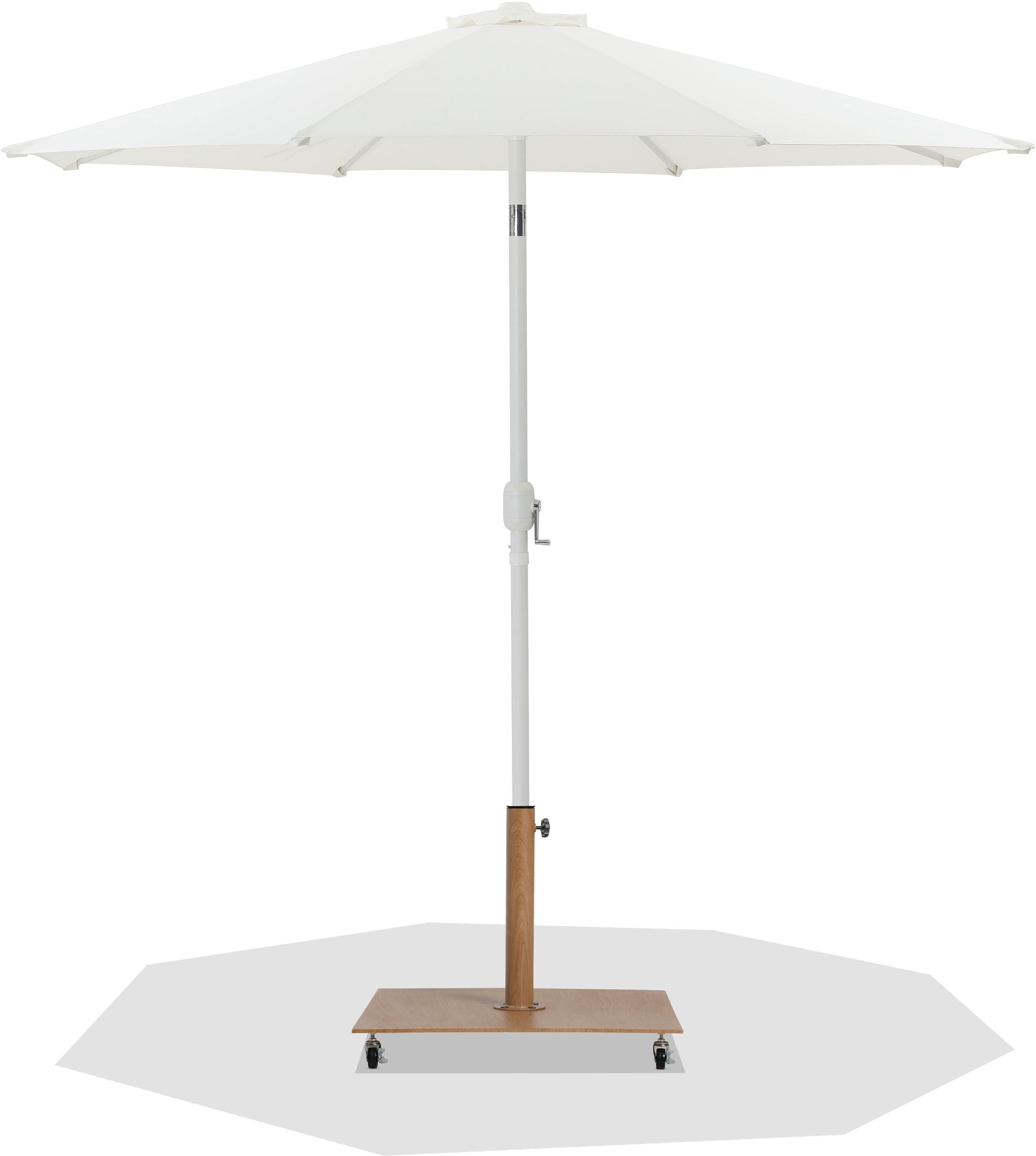 Fiji - Aluminum Patio Umbrella With Square Teak And White Base - Urban Living Furniture (Los Angeles, CA)