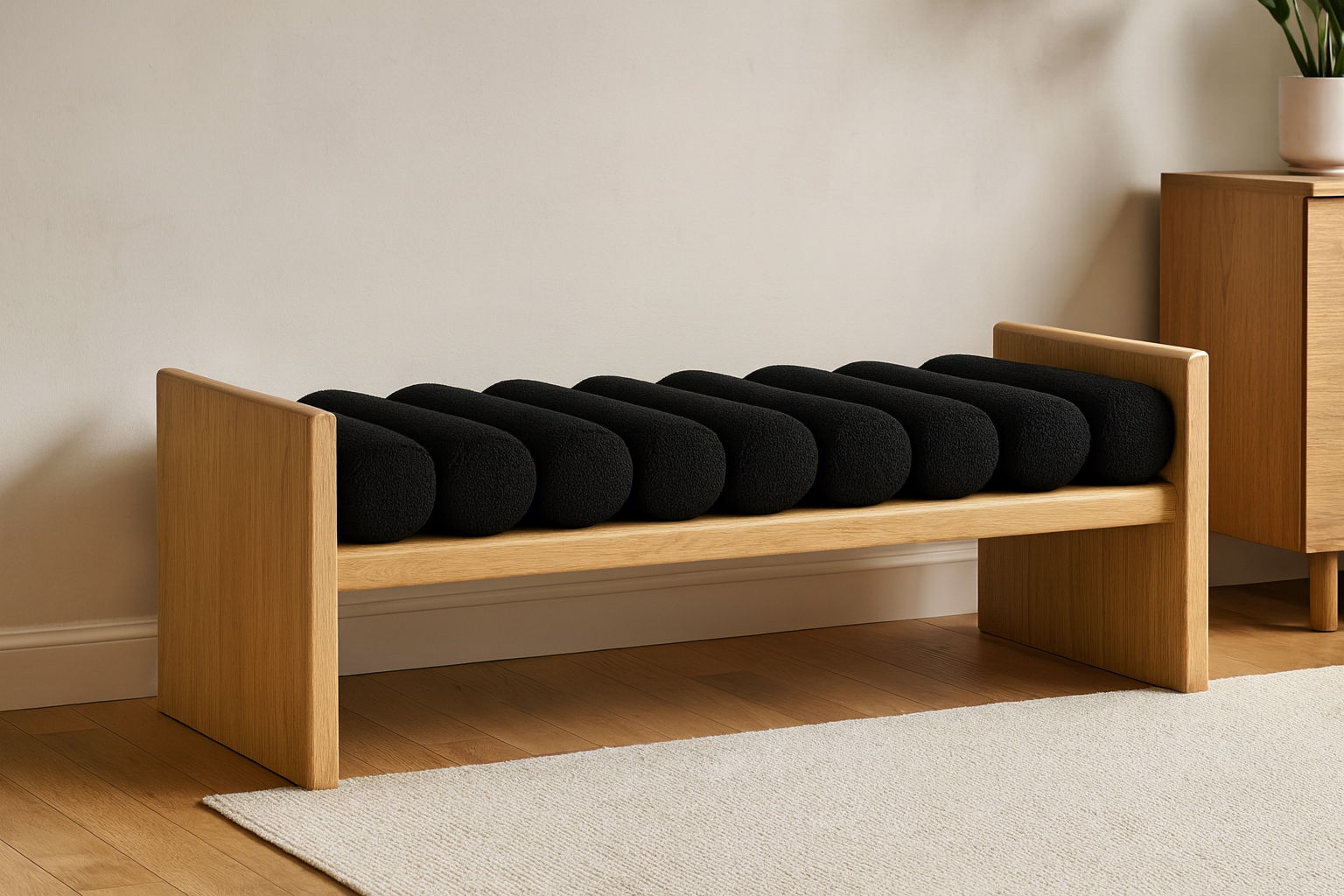 Waverly - Bench With Natural Frame - Urban Living Furniture (Los Angeles, CA)