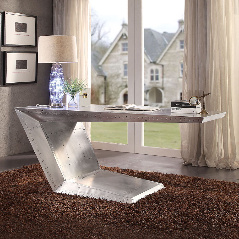 Brancaster - Executive Writing Desk - Aluminum - Urban Living Furniture (Los Angeles, CA)