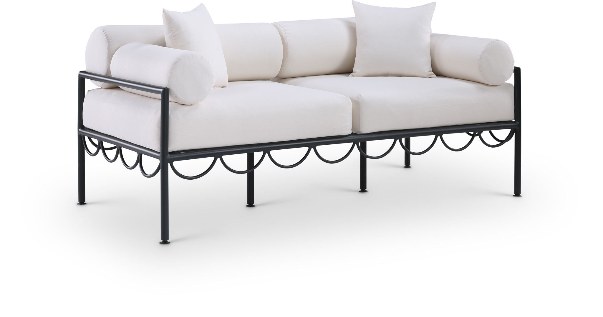 Portofino - Resilient Water Repellent Fabric 69.75" Upholstered Outdoor Patio Loveseat - Urban Living Furniture (Los Angeles, CA)