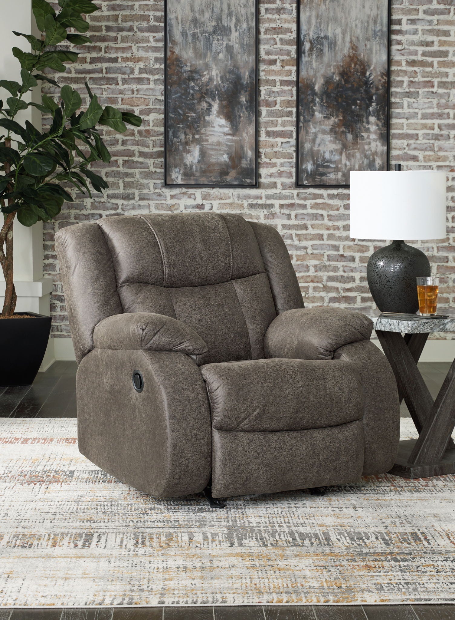First Base - Gunmetal - Rocker Recliner - Urban Living Furniture (Los Angeles, CA)