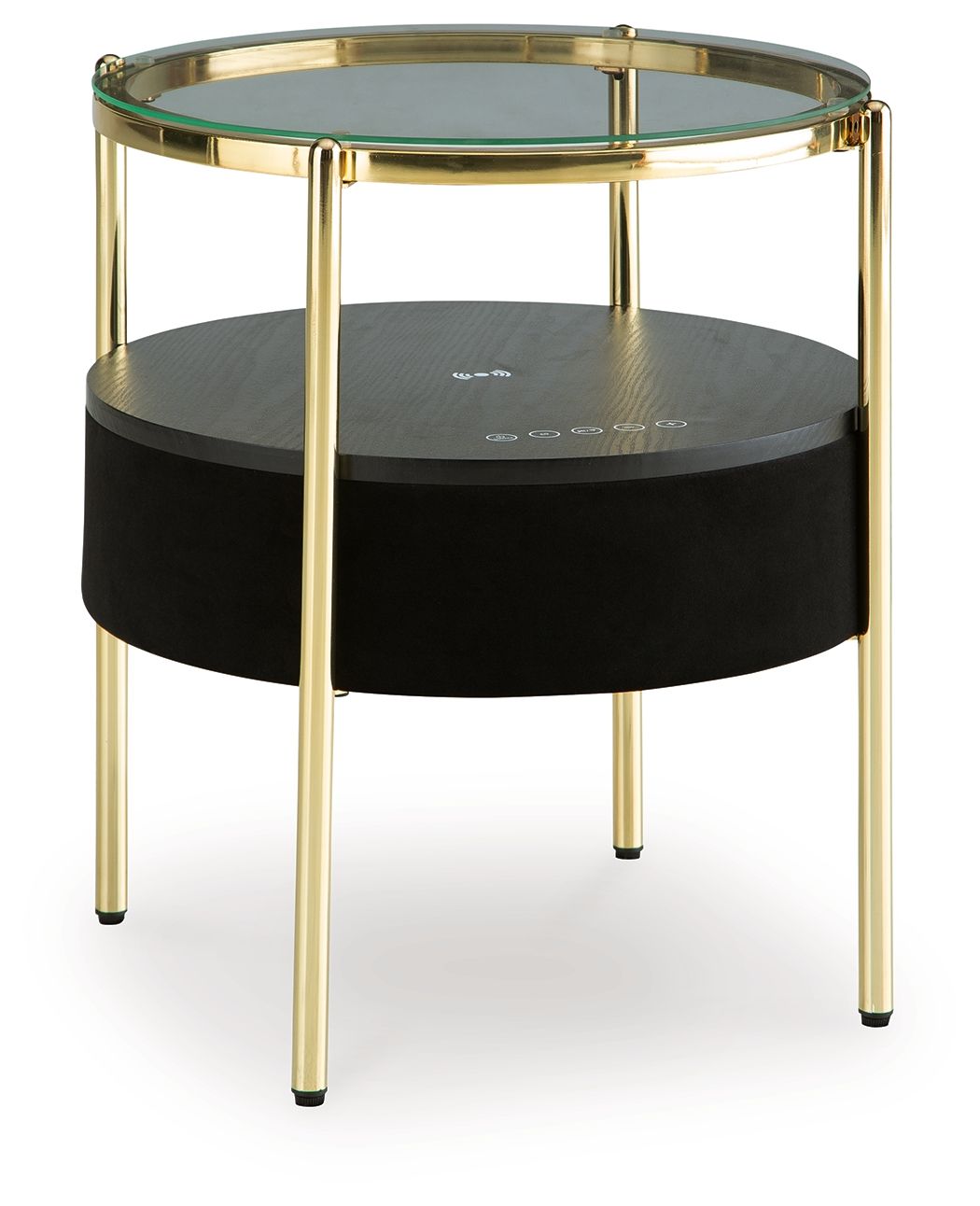 Nedman - Black / Gold Finish - Accent Table With Speaker - Urban Living Furniture (Los Angeles, CA)