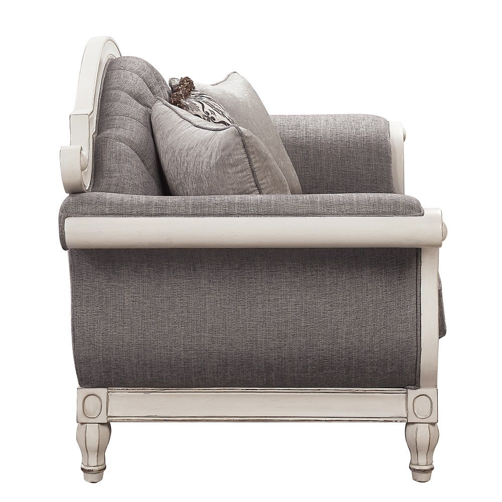 Florian - Loveseat With 3 Pillows - Gray & Antique White - Urban Living Furniture (Los Angeles, CA)