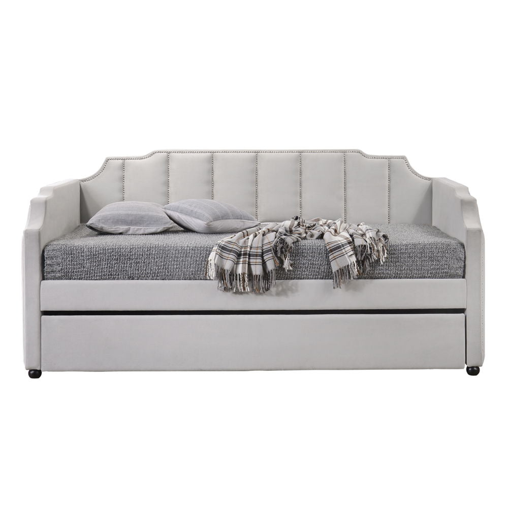 Peridot - Twin Daybed With Trundle - Dove Gray Velvet - Urban Living Furniture (Los Angeles, CA)