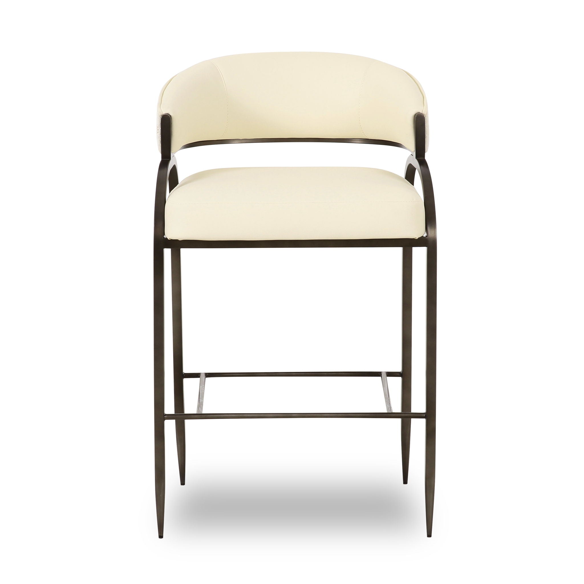 Tatum - Vegan Leather And 2-Tone Jacquard Counter Stool - Cream - Urban Living Furniture (Los Angeles, CA)