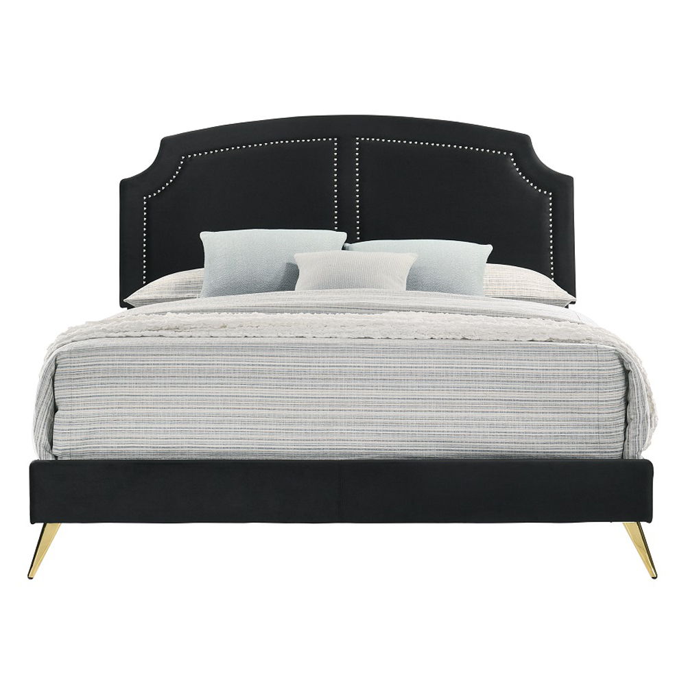 Zeena - Full Bed - Black Velvet - Urban Living Furniture (Los Angeles, CA)