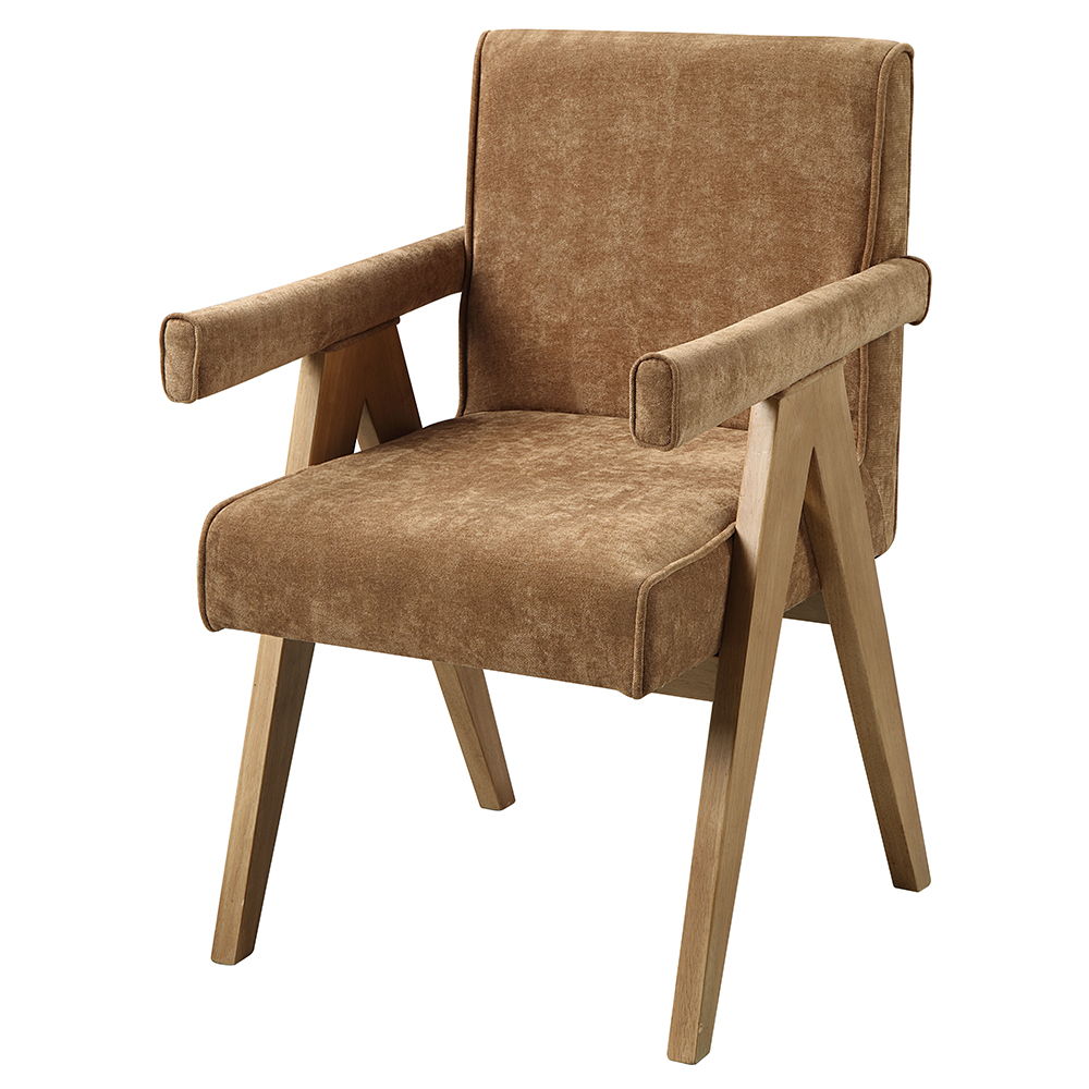 Zoey - Arm Chair (Set of 2) - Chocolate Chenille & Oak - Urban Living Furniture (Los Angeles, CA)