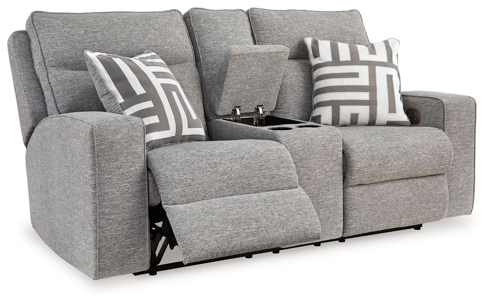 Biscoe - Pewter - Power Reclining Loveseat With Console /Adj Headrest - Urban Living Furniture (Los Angeles, CA)