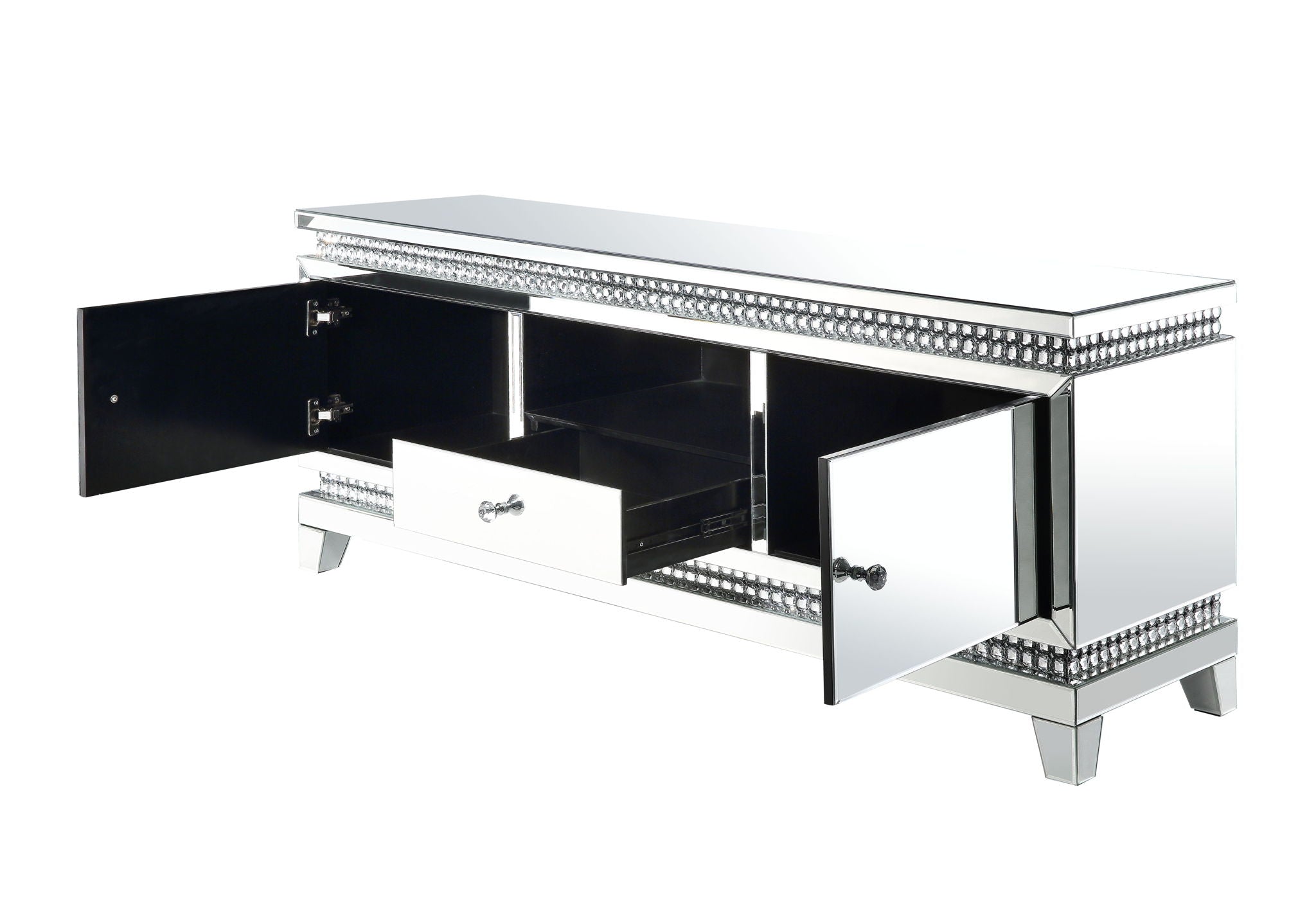 Lotus - TV Stand - Mirrored, Faux Ice Cube Crystals - Urban Living Furniture (Los Angeles, CA)