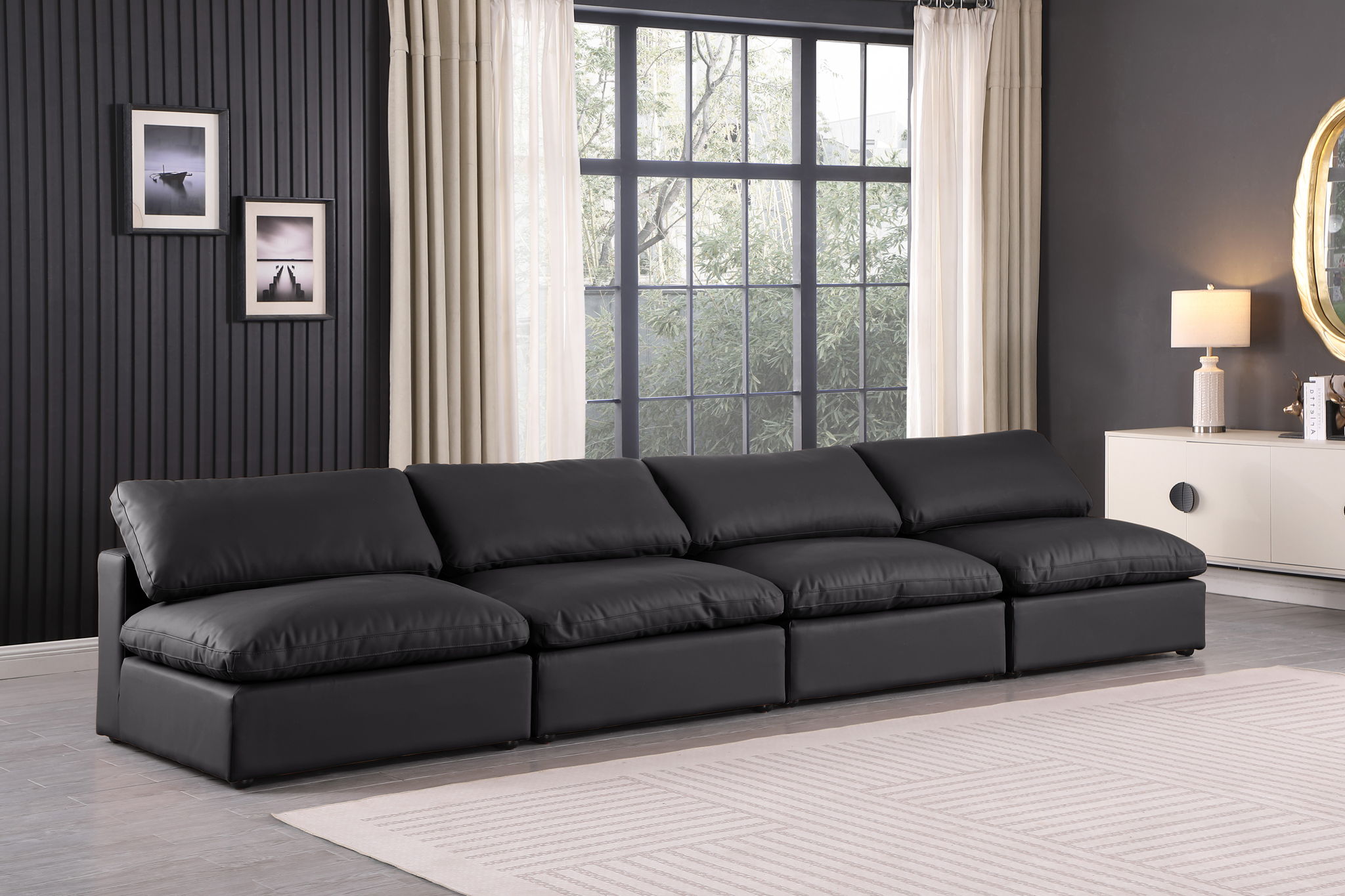 Comfy - Faux Leather Modular Armless Sofa 4 Seats - Urban Living Furniture (Los Angeles, CA)
