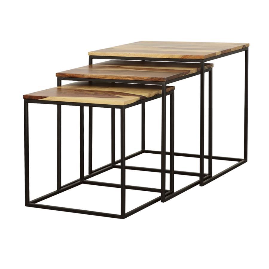 Belcourt - 3 Piece Square Nesting Tables - Natural And Black - Urban Living Furniture (Los Angeles, CA)