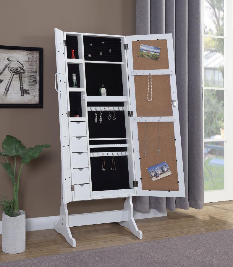 Doyle - Cheval Mirror With Jewelry Storage - White - Urban Living Furniture (Los Angeles, CA)