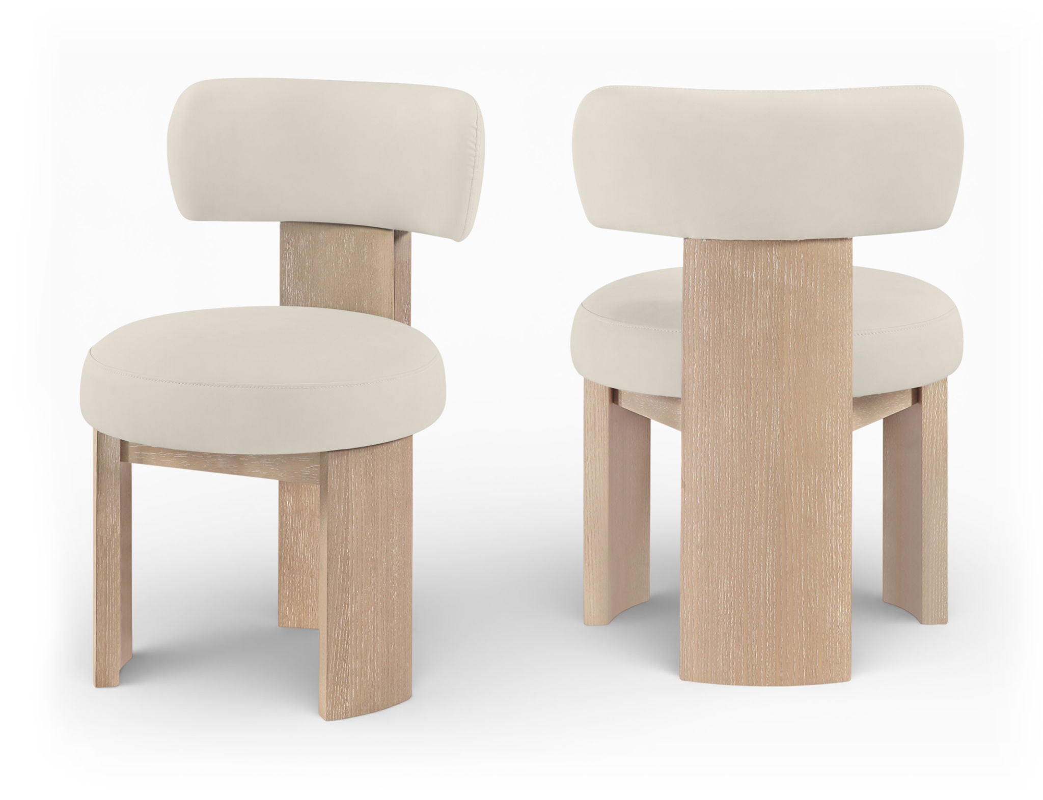 Atelier - Vegan Leather Upholstered Dining Chair (Set of 2) - Taupe / Painted Natural - Urban Living Furniture (Los Angeles, CA)