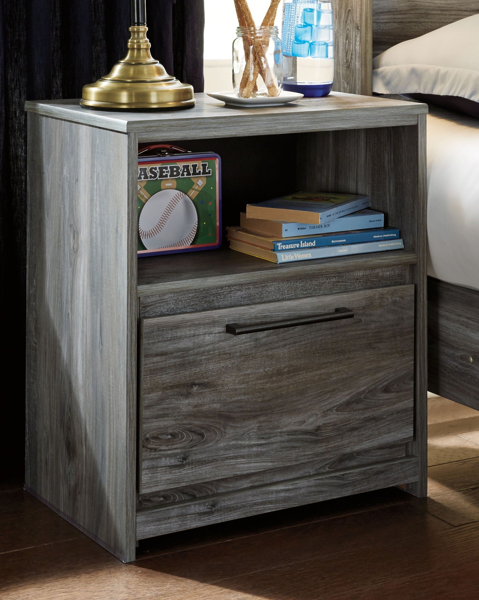 Baystorm - One Drawer Night Stand - Gray - Urban Living Furniture (Los Angeles, CA)